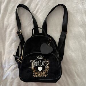 Juicy Couture Liquorice Velour Heritage Backpack